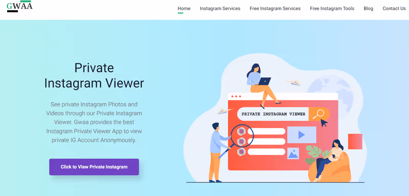 GWAA 3rd party app to view Instagram profiles